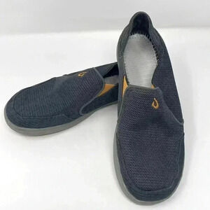 Olukai Men's Nohea Mesh loafers Shoes Dark Shadow/Gray Size 7 needs new insoles